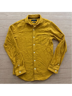 SHIPS JET BLUE Mustard Yellow Brushed Flannel Shirt - Made in Japan - Men’s M